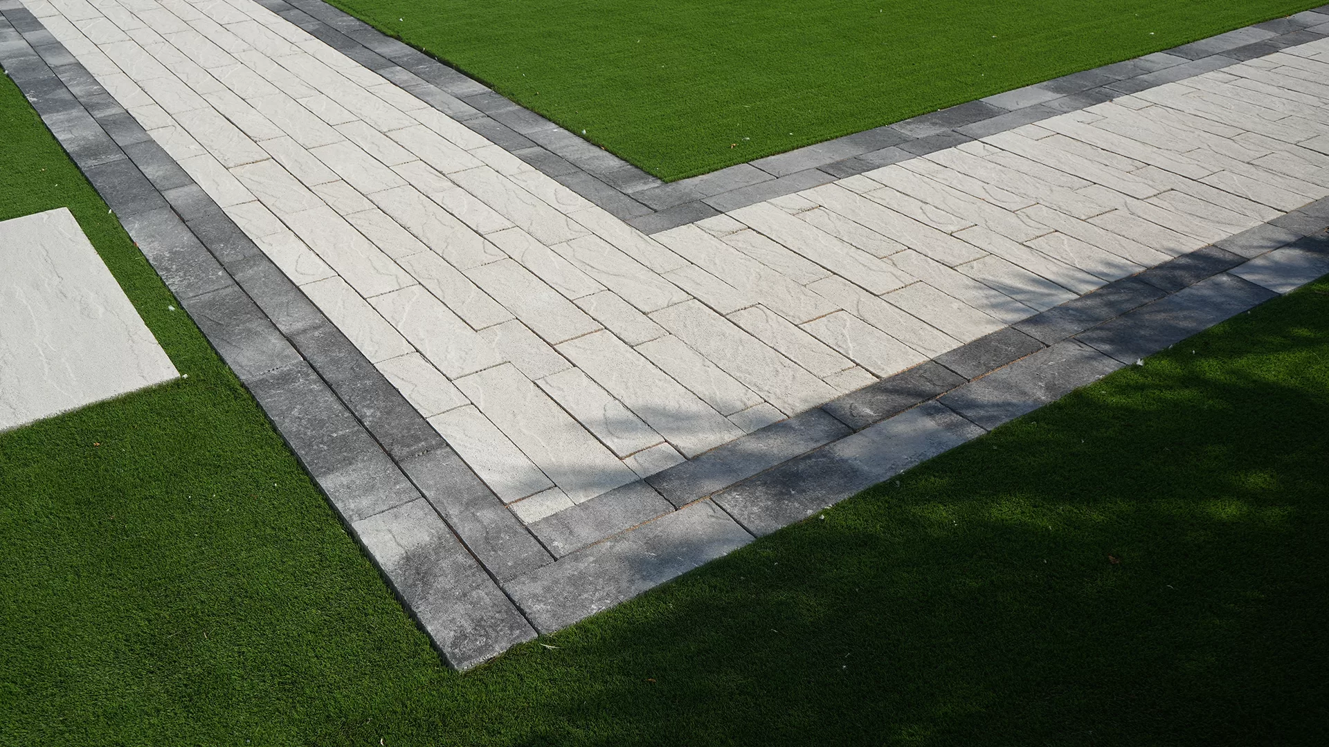 Herringbone pattern patio