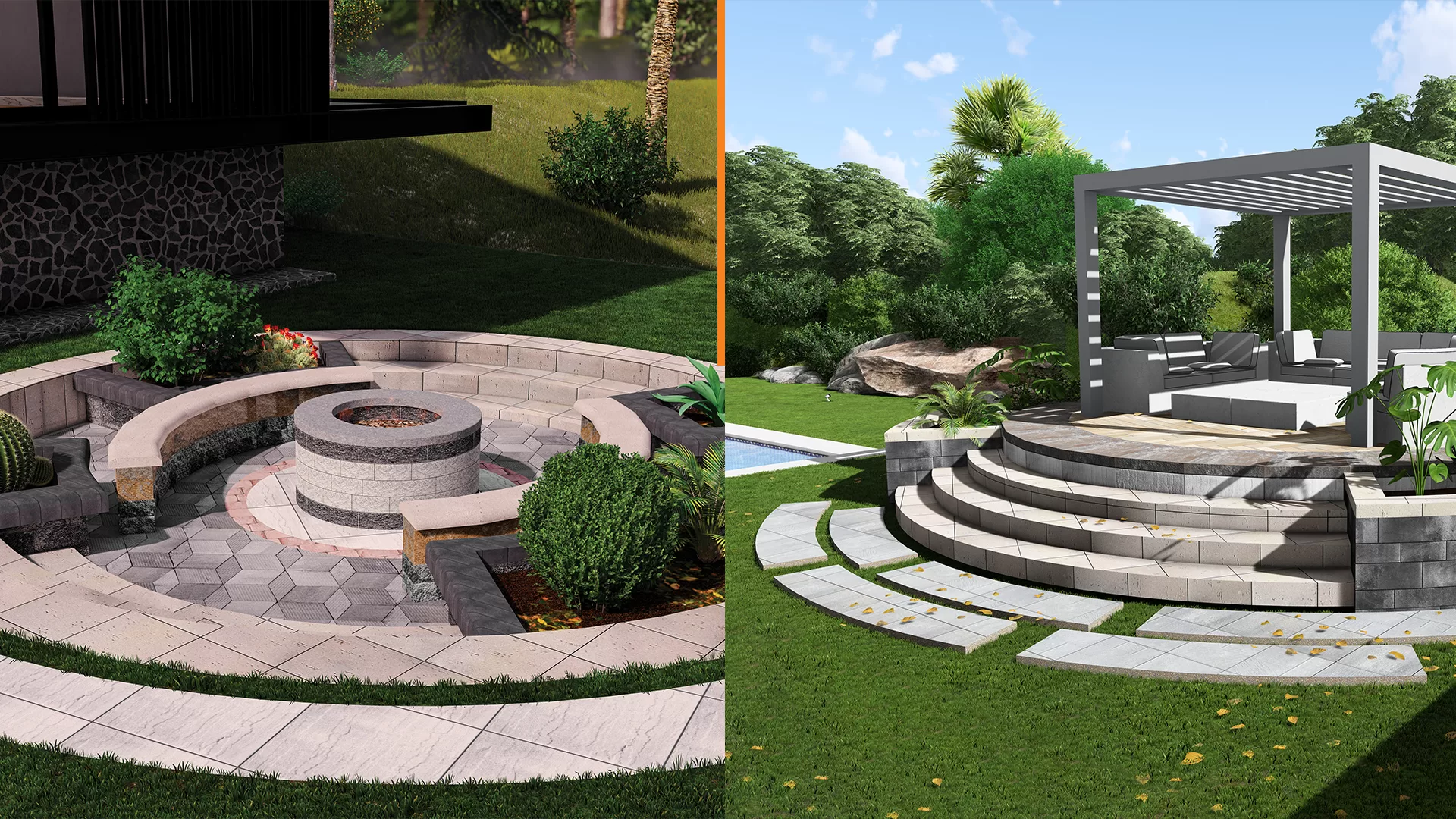 sunken and elevated terrain