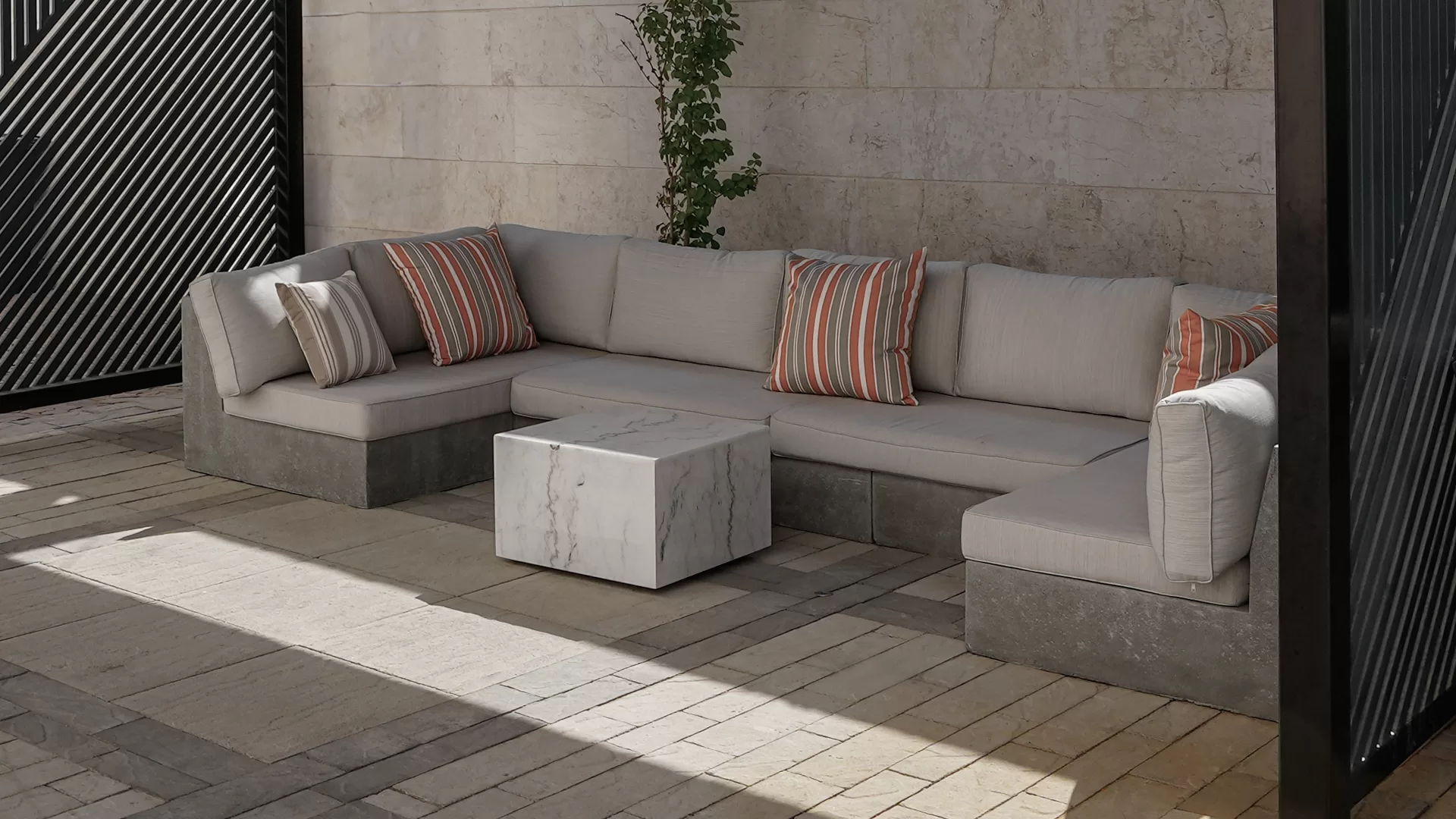 Complete outdoor living setup - seating arae