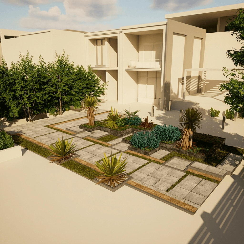 Walkway Garden 0210 - 14.40 x 7.67 m