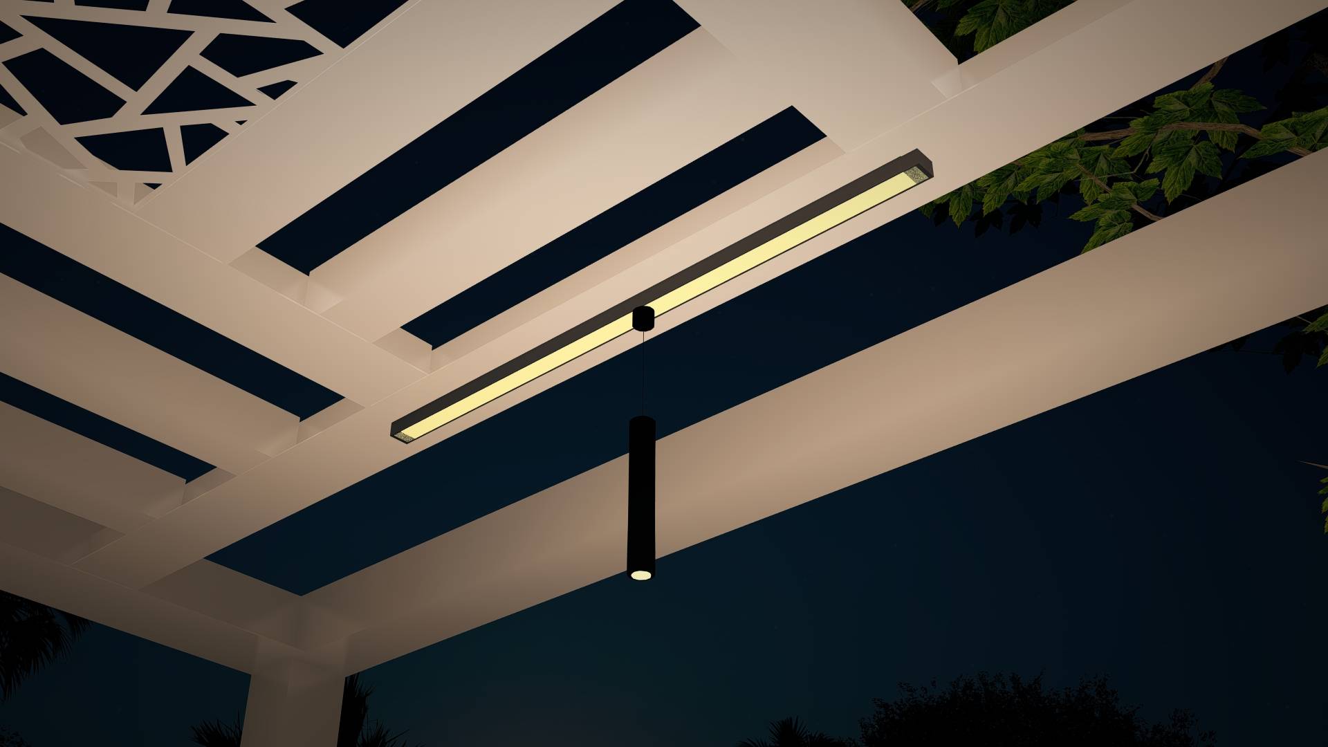 D04026282 - Track Ceiling Finger - 24V 7w 3.6x77.5. Pergola