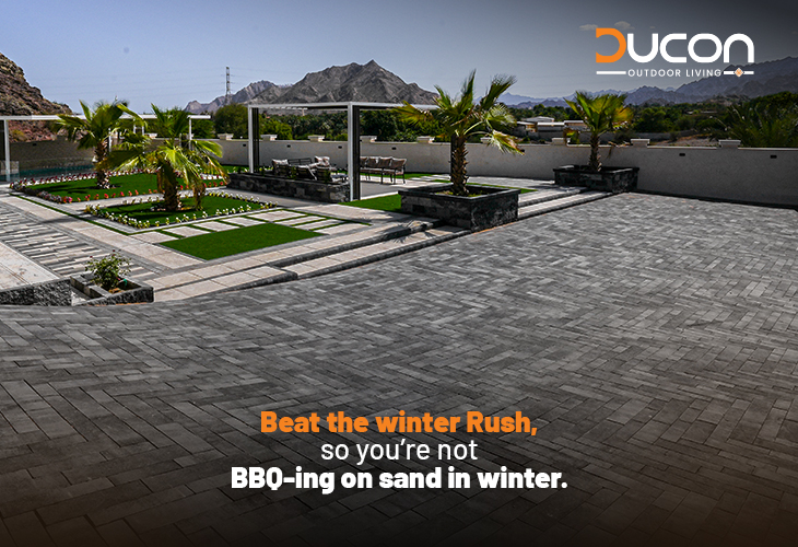 Beat the Winter Rush: Get Your Herringbone Pattern Patio Ready This Summer!