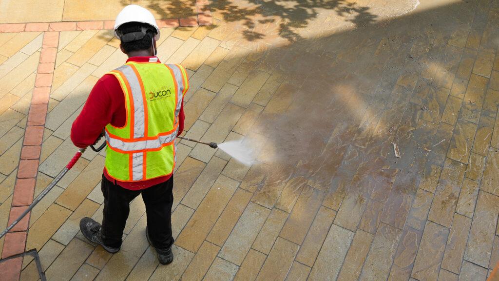 Concrete paver cleaning
