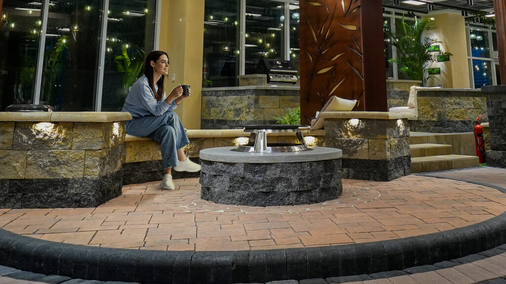 Firepit and outdoor seating area