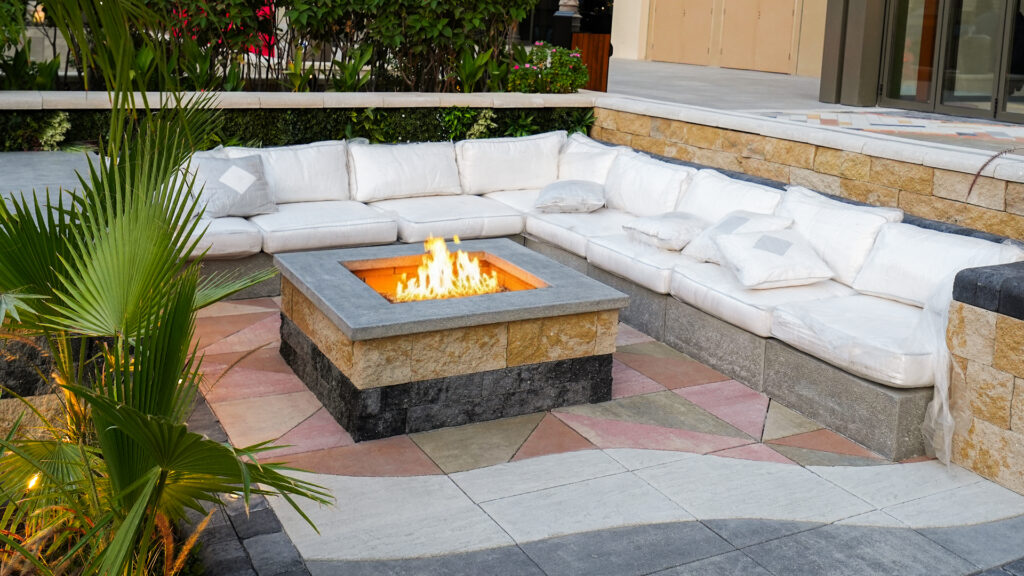 Seating area and firepit
