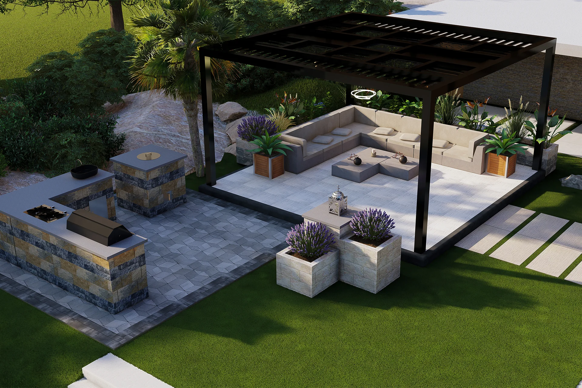 backyard seating area