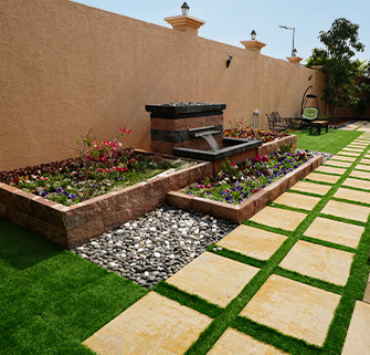 Luxury hardscaping designs landscape pavers and slabs for outdoor spaces.